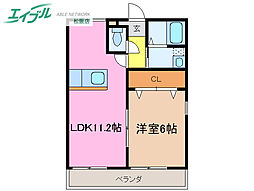 クラウド3A 1LDKの間取図画像