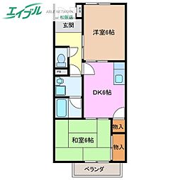 ベルテ・ユーキ 2DKの間取図画像