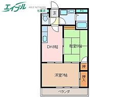 ラ・ブランシュ 2DKの間取図画像
