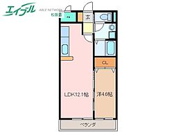 One's 1LDKの間取図画像