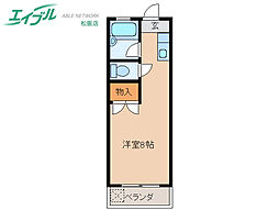 フローラル3A ワンルームの間取図画像