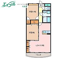 メゾンプランドール 2LDKの間取図画像