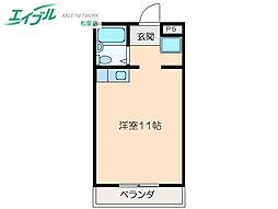 レジデンス学園前 ワンルームの間取図画像