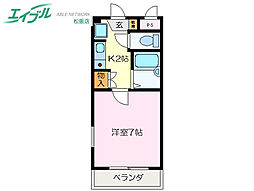 ロイヤルリング 1Kの間取図画像