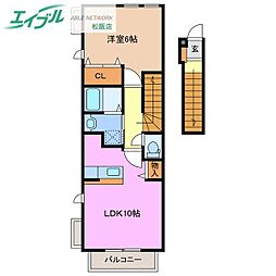 ヴォロンティエA 1LDKの間取図画像