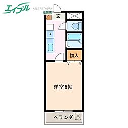 5MAYUMI.BILU 1Kの間取図画像