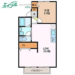コーポグレース 1LDKの間取図画像