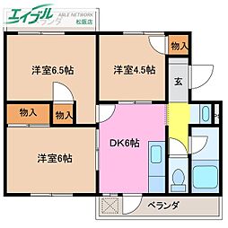 パークテラス 3DKの間取図画像