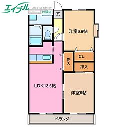 フェイバリットハウス 2LDKの間取図画像