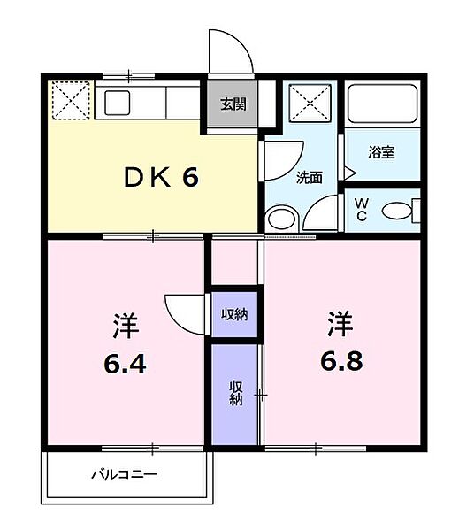 三重県松阪市桂瀬町(賃貸アパート2DK・2階・43.09㎡)の写真 その2