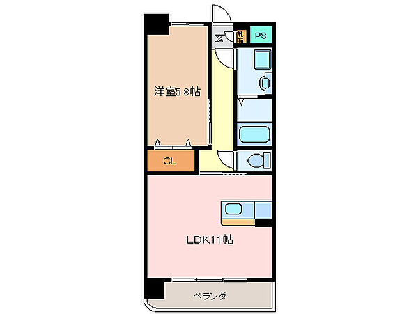 三重県松阪市塚本町(賃貸マンション1LDK・6階・42.30㎡)の写真 その2