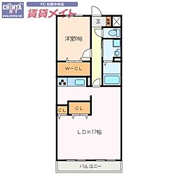 ソレイユ　5 1階1LDKの間取り