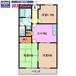 グリーンハイツ 3DKの間取図画像