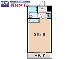 レジデンス学園前 ワンルームの間取図画像