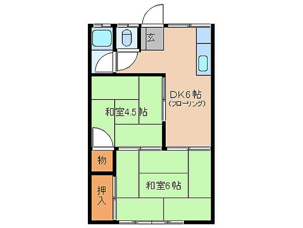 三重県伊勢市御薗町高向(賃貸アパート2DK・1階・33.05㎡)の写真 その2