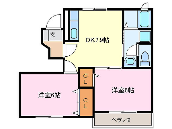 三重県伊勢市馬瀬町(賃貸アパート2DK・1階・45.83㎡)の写真 その2