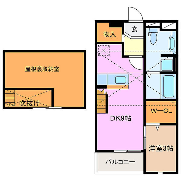 三重県伊勢市勢田町(賃貸アパート1DK・2階・33.34㎡)の写真 その2