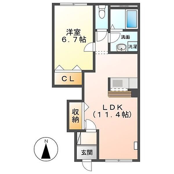 三重県伊勢市通町(賃貸アパート1LDK・1階・44.52㎡)の写真 その2