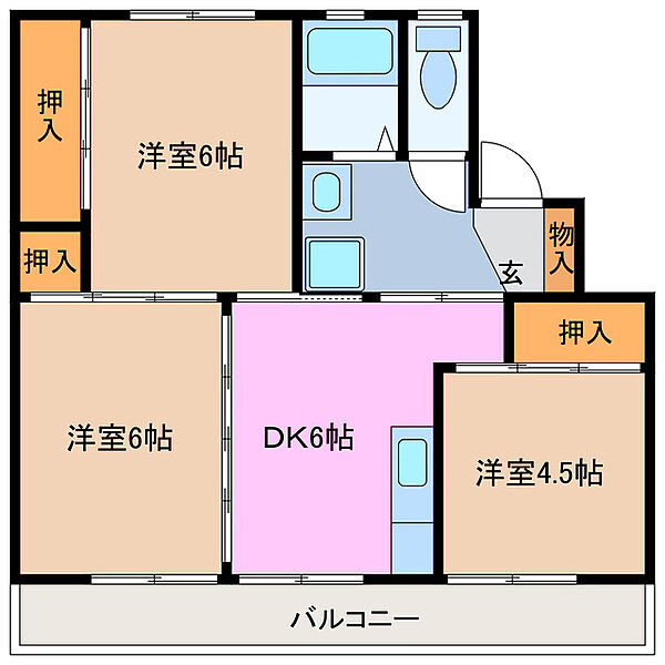 三重県伊勢市佐八町(賃貸マンション3DK・2階・53.08㎡)の写真 その2