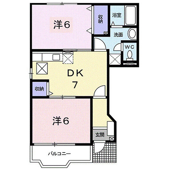 三重県津市白塚町(賃貸アパート2DK・1階・44.34㎡)の写真 その2