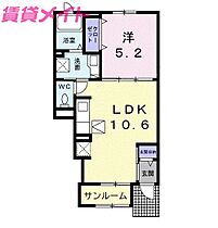 ＡＳ　ＶＩＬＬＡＧＥ　I  ｜ 三重県津市大倉（賃貸アパート1LDK・1階・40.02㎡） その2