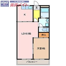 ダイアナポリス桜橋 2Kの間取図画像