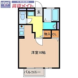 ラ・メールTAKASAGOB ワンルームの間取図画像