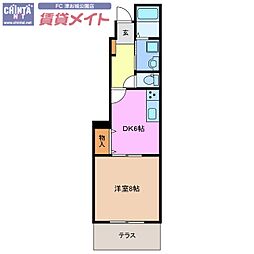れじでんすなぎさ通り　1号館 1階1DKの間取り