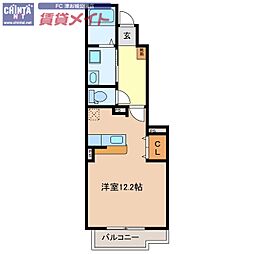 ＳＵＮＬＩＴ　ＭＵＲＡＫＡＭＩ 1階ワンルームの間取り