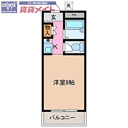 イースト ワンルームの間取図画像