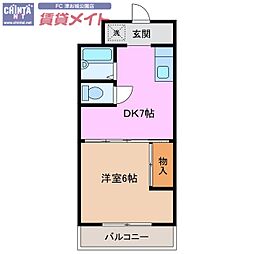 江戸宿阿部喜 1DKの間取図画像