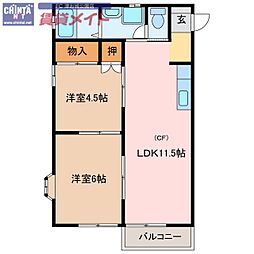 ハイツドヌール　B棟 2階