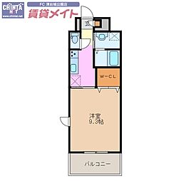 ファーストステージU 1Kの間取図画像