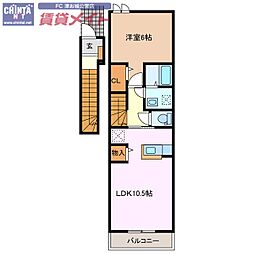 Fヴィレッジ2 1LDKの間取図画像