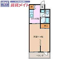 メゾン伊吹 1DKの間取図画像