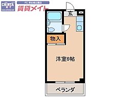 コーポアポロ ワンルームの間取図画像