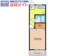 ローズハウス 1Kの間取図画像