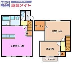 ハイコーポオータニA 2SLDKの間取図画像