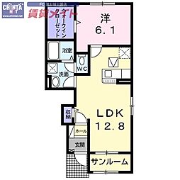 ショアラインタウンC 1LDKの間取図画像