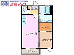 ボートハウス2 1LDKの間取図画像