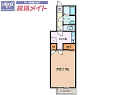 明日香 1DKの間取図画像
