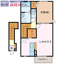 ブライトスクエア 1LDKの間取図画像