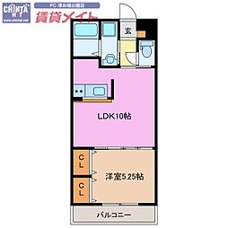 ベルカルムS2 1LDKの間取図画像