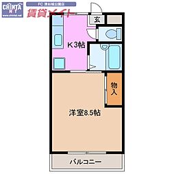 ジョイフル 1Kの間取図画像