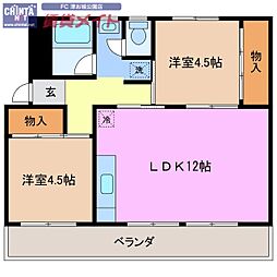メゾンシエロ 2LDKの間取図画像