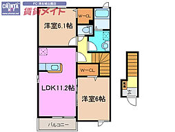 エクセレントヴィレッジ 2LDKの間取図画像