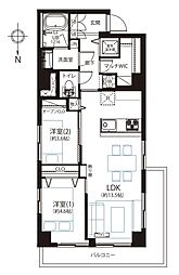 ライオンズマンション両国第3 2LDKの間取図画像