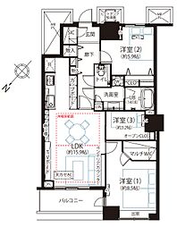 ザ・トーキョータワーズシータワー 3LDKの間取図画像