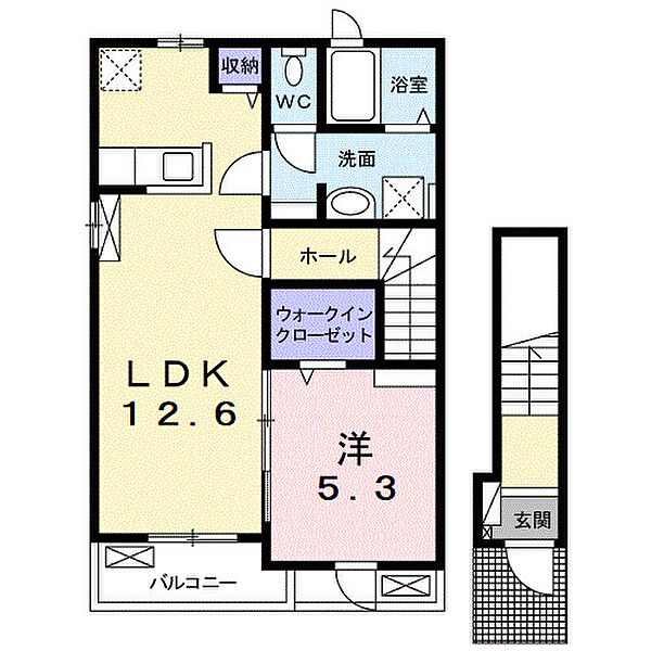 プロムナード箕形 ｜大阪府和泉市箕形町4丁目(賃貸アパート1LDK・2階・46.54㎡)の写真 その2