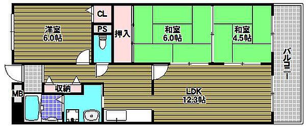 ボナージュ石橋 ｜大阪府堺市東区日置荘西町7丁(賃貸マンション3LDK・5階・65.03㎡)の写真 その2